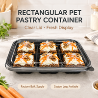 Boîte à gâteau multi-compartiments en PET transparent pour la restauration de bureau, les événements, la présentation de pâtisseries, vente en gros, personnalisable