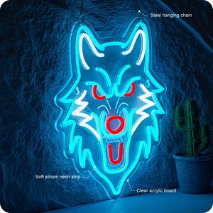 Letrero de Neón con Diseño de <span class=keywords><strong>Lobo</strong></span>, Luz LED, Alimentación USB, Decoración de Pared con Animales, Regalos de Navidad y Cumpleaños, Letreros de Neón Personalizados - Product Image 3