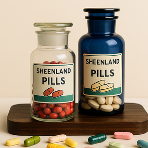 Botellas de reactivo de boca estrecha transparentes azules al por mayor con tapones de vidrio para viales de laboratorio y farmacias - Product Image 3