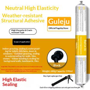 Adhésif structurel en silicone neutre 995, résistant aux intempéries, spécial pour carreaux de céramique, portes, fenêtres, verre, étanchéité extérieure - Product Image 5