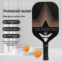 Raquette de pickleball en fibre de carbone, bord intégré pressé à chaud, surface sablée sans bordure, haute légèreté, sport