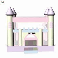 Nouveau château gonflable couleur macaron, structure gonflable commerciale pastel pour location événementielle