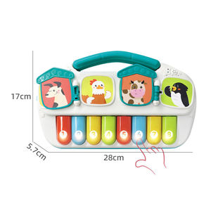 Jouet musical pour bébé, clavier piano à 8 touches en plastique avec sons d'animaux, lumières et modes musicaux pour les tout-petits - Product Image 2