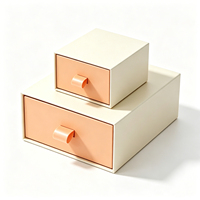 Boîte à tiroir rigide bicolore personnalisée avec poignée, boîte cadeau avec logo personnalisé, emballage en papier souvenir pour coffret cadeau