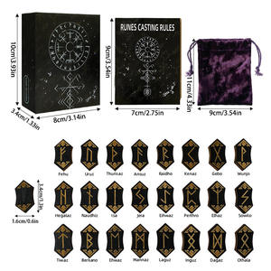 Juego de 25 runas talladas en madera, símbolo negro, juego de runas para principiantes místicos occidentales, juego de runas - Product Image 2