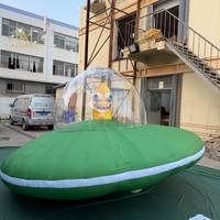 Modèle de vaisseau OVNI gonflable classique de personnage de dessin animé pour la décoration de fête d'anniversaire des enfants, ballon OVNI gonflable publicitaire