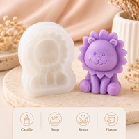 Moule à bougie en silicone en forme de lion mignon pour la fabrication de bougies parfumées, artisanat en résine, décoration de la maison, vente en gros