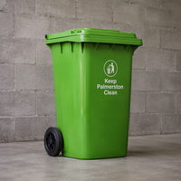 Poubelle en plastique de 240 L, grande poubelle extérieure, bac à déchets, conteneur à ordures, poubelle pour le recyclage industriel et commercial
