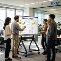 Panel Táctil Infrarrojo HRAY de 65 Pulgadas, 20 Puntos Táctiles, Doble WIFI, Transmisión Inalámbrica de Pantalla para Capacitación Empresarial, OEM, ODM