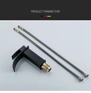 Robinet de lavabo de salle de bain monocommande en acier inoxydable noir poli pour vente en gros - Product Image 4