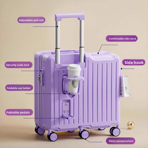 Valigia Multifunzionale per Bambini da 18 Pollici, Trolley da Viaggio Genitore-Figlio con Portabicchiere Nascosto, Poggiapiedi e Gancio Portabagagli - Product Image 5