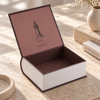 Boîte cadeau rigide en forme de petit livre, personnalisée en usine, impression CMYK, gaufrage, logo en feuille d'or, boîte d'emballage pour cadeau