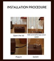 Diffuseur d'aromathérapie rétro en bois sans eau avec ampoule LED à intensité variable, diffuseur d'huiles essentielles électrique pour la maison