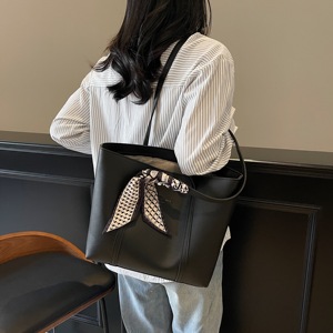 Bolso de Mano Impermeable de PU, Bolso Tote Simple de Color Liso para Mujer, Bolsos de Mano de Gran Capacidad - Product Image 1