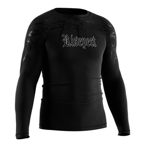 เสื้อรัดกล้ามเนื้อ MMA สีดำแบบซับลิเมชั่นเต็มตัว สำหรับ BJJ ศิลปะการต่อสู้ ออกแบบเฉพาะบุคคลสำหรับการฝึกซ้อมและการแข่งขัน - Product Image 3