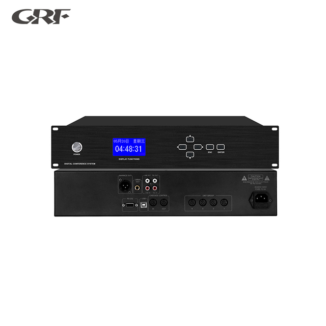 Digital Conference System Host 120 Units Capacity &4*8P-DIN& Video Tracking&TCP/IP Control