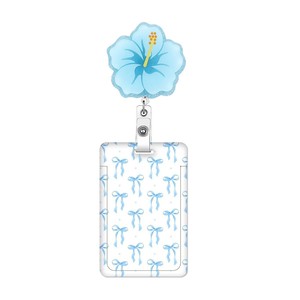 Heavy-duty <b>ID</b> card <b>holder</b> with five-petal flower design, fun and shiny, retractable, suitable for school use, anti-loss and - Product Image 5