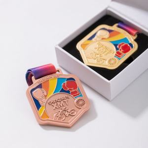 Venta al por mayor medalla de oro personalizada alivio de aleación de zinc para correr y deportes torneos huecograbado impresión - Product Image 5