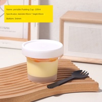 Tasse à dessert jetable personnalisée, yaourt, thé au lait et pudding aux poires grillées, en plastique à paroi unique résistant aux hautes températures