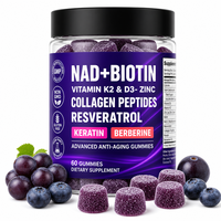 Complément alimentaire anti-âge avancé NAD+ Collagène Peptides Gummy 100g pour adultes, directement de l'usine, emballage personnalisé OEM ODM
