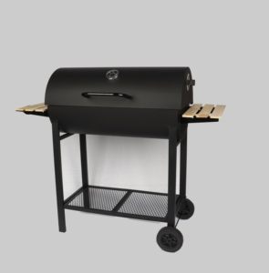 Heavy-Duty Modern Style Steel Garden Barrel Trolley Outdoor Smoker Barbecue Grill with Side <strong>Table</strong> <strong>for</strong> <strong>Barbeque</strong> and BBQ - Product Image 6