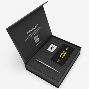 Custom Logo Magnetic Black Gift Packaging Boxes Recyclable Magnet Rigid Hard Paperbooard <b>Box</b> for Pen Postcards - Product Image 1