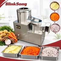 Laveuse, éplucheuse, trancheuse et râpeuse de légumes électrique commerciale BlinkSong, machine tout-en-un pour le traitement des pommes de terre, du taro et des carottes, 220V