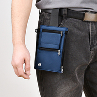 Porte-passeport anti-RFID, pochette de voyage à porter autour du cou, résistante à l'eau, en nylon Ripstop, avec poches zippées et passant de ceinture, pour homme et femme