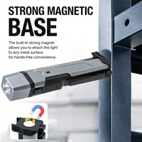 Lampe de travail à tête interchangeable 3 en 1, lampe torche LED rechargeable avec tube flexible, 2 modes, lampe d'inspection magnétique COB