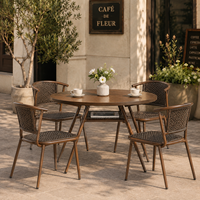 FLD1017 Ensemble de salle à manger de patio 2 places avec chaise sans accoudoirs en aluminium et table imperméable pour hôtels, complexes hôteliers et usage extérieur - Commande en gros