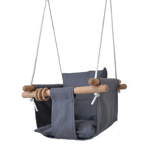 Balançoire de bébé gris confortable, balançoire pour nouveau-né, avec ceinture sécurisée, Suspension, enfants - Product Image 3