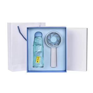 Cadeaux IStapromo, logo personnalisé, 2 tasses en verre transparent, ventilateur électrique portable, ensemble de cadeaux promotionnels d'entreprise pour souvenir - Product Image 5