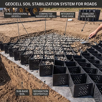 Système de confinement cellulaire durable en géocell HDPE pour la construction de bases routières et le renforcement du sol