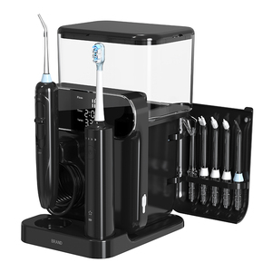 <span class=keywords><strong>Idropulsore</strong></span> e <span class=keywords><strong>Spazzolino</strong></span> <span class=keywords><strong>Elettrico</strong></span> 2-in-1 da Tavolo per Casa, 1000ml, IPX5 Impermeabile, per Cura Orale e Pulizia dei Denti - Product Image 1