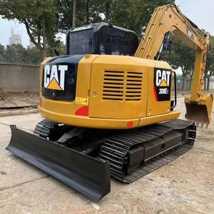 Mini-excavatrice CAT308 E2, poids opérationnel de 8 tonnes, moteur Cummins, capacité de la benne de 0,2 m³, benne de terrassement, marteau brise-roche, dents de rechange - Product Image 2