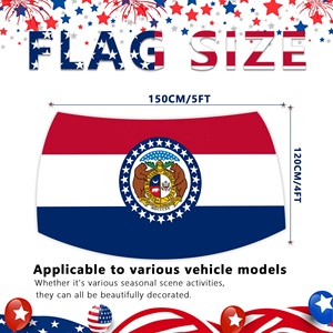 Bandera elástica personalizada de fábrica para capó de coche, Bandera del estado de Missouri de EE. UU., Bandera personalizada para coche con diseño 'Show Me State', Cubierta para capó de motor, para uso exterior en automóviles - Product Image 2