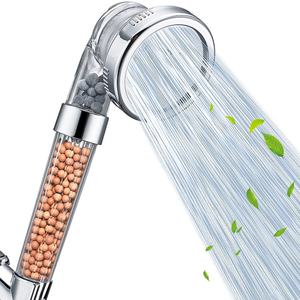Pommeau de douche ionique avec filtre à vitamine C et billes minérales, 3 modes, économie d'eau, recharge en pierre, anion, ensemble spa, parfum, chrome moderne, salle de bain - Product Image 1