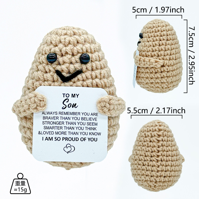 Patata de boca sonriente caqui (tarjeta del hijo)