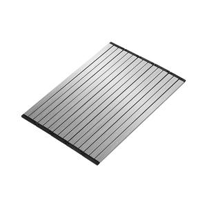 Enrouler sur l'évier égouttoir à vaisselle cuisine roulant pliable évier support tapis fil d'acier inoxydable pour comptoir d'évier de cuisine - Product Image 5