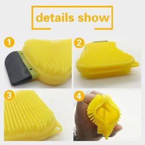 Éponge-brosse de nettoyage de cuisine en silicone pour vaisselle, cuvettes et casseroles, avec distributeur de savon intégré - Product Image 6