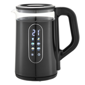 <span class=keywords><strong>Bouilloire</strong></span> à thé à double paroi 1,7 L, 2200 W, en verre, écran tactile numérique, <span class=keywords><strong>programmable</strong></span>, arrêt automatique, température extérieure en temps réel, pour la maison - Product Image 1