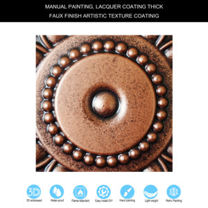 Paneles de Techo Cuadrados Impermeables con Diseño de Pintura Falsa, PVC, Estilo Artístico 3D, Cobre Tradicional, PAINTSDECOR <span class=keywords><strong>PL17</strong></span> para Cafetería o Club - Product Image 3