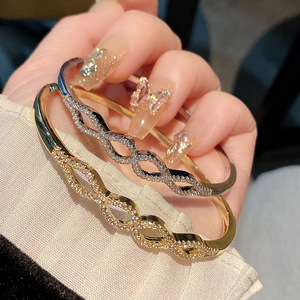 Geometric Rhinestone <b>Bracelet</b> Gold And Silver <b>Copper</b> Party Jewelry Gift Winter 2024 - Product Image 4