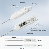 Thermomètre numérique à lecture instantanée, alimenté par piles, avec écran LCD, pour barbecue, four, grill, fumoir, cuisine, cuisson, usage domestique en plastique