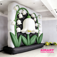 Mur de fleurs gonflable de 8 pieds x 8 pieds pour la décoration de mariage, mur de fleurs artificielles personnalisé pour les idées de fête
