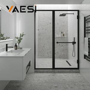 <span class=keywords><strong>Porte</strong></span> <span class=keywords><strong>de</strong></span> <span class=keywords><strong>douche</strong></span> coulissante encadrée <span class=keywords><strong>en</strong></span> aluminium avec <span class=keywords><strong>verre</strong></span> trempé noir mat à <span class=keywords><strong>bas</strong></span> prix <span class=keywords><strong>de</strong></span> l'usine Vaesi - Product Image 6