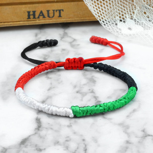 <span class=keywords><strong>Bracelet</strong></span> en fer tressé tendance, motif nœud <span class=keywords><strong>diamant</strong></span>, cordon rouge, accessoires créatifs, couleurs <span class=keywords><strong>de</strong></span> drapeau national simulées - Product Image 4