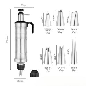 Pistolas Decoradoras <span class=keywords><strong>de</strong></span> Postres <span class=keywords><strong>de</strong></span> Acero Inoxidable Premium con Varias Puntas para Arte <span class=keywords><strong>de</strong></span> Pastelería Profesional en Restaurantes y Panaderías Comerciales - Product Image 3