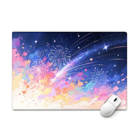 Tapis de Souris Personnalisé Anime Dessin Animé, Tapis de Bureau en Tissu Imperméable, Tapis de Clavier Gaming par Sublimation pour Espace de Travail