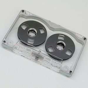Caja de plástico transparente para cintas de casete con marco de aleación metálica y bobinas azules de 10.2cm x 6.3cm para grabación de audio - Product Image 2